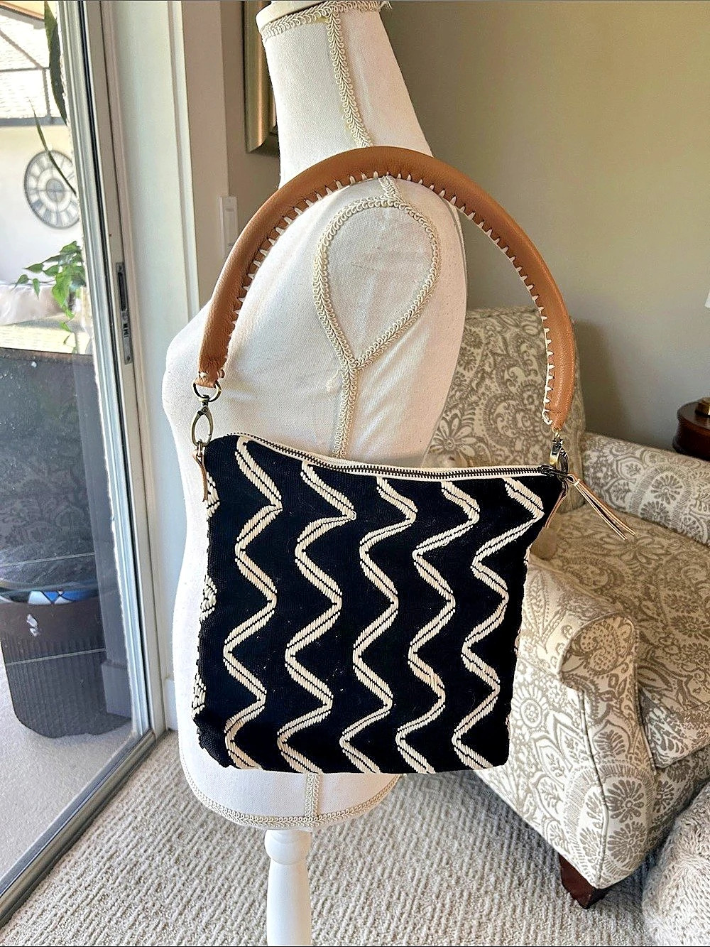 Mercado Global Shoulder Bag Geometric Black & White